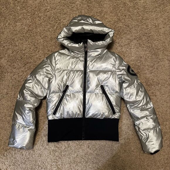 Goldbergh Bombardino Boulder Auro Jacket Silver Metallic Ski Jacket NWOT US 8 - Picture 1 of 7